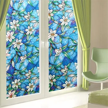 

Privacy Window Film No Glue Clings Static Self Adhesive Decorative Stained Glass Films For Bathroom Bedroom Home Kitchen