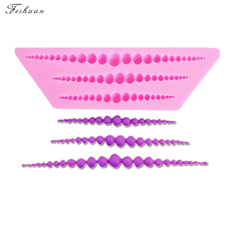 3D Pearl Lace Beads Border Silicone Pastry Mould Cake Decorating Tools Fondant Chocolate Mold Kitchen Baking Accessories | Дом и сад