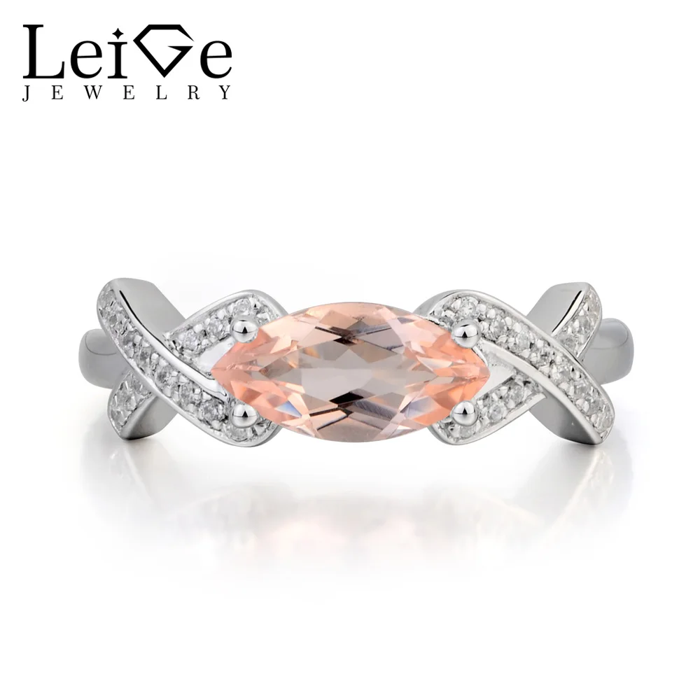 Украшения leige Morganite обручальное кольцо натуральный розовый морганитное огранка