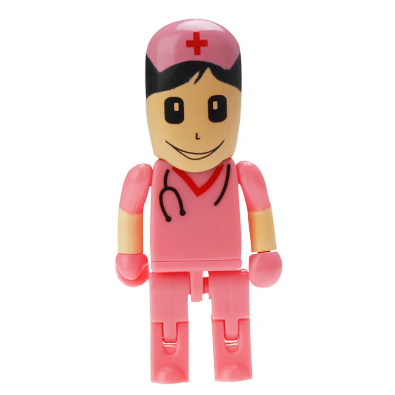 Мини врач-медсестра USB флэш-накопитель 32 Гб USB мультяшка 2,0 флэш-накопитель 64 ГБ 128 Гб флэш-накопитель 4 Гб оперативной памяти, 16 Гб встроенной памяти, флэш-карта памяти - Цвет: Purple