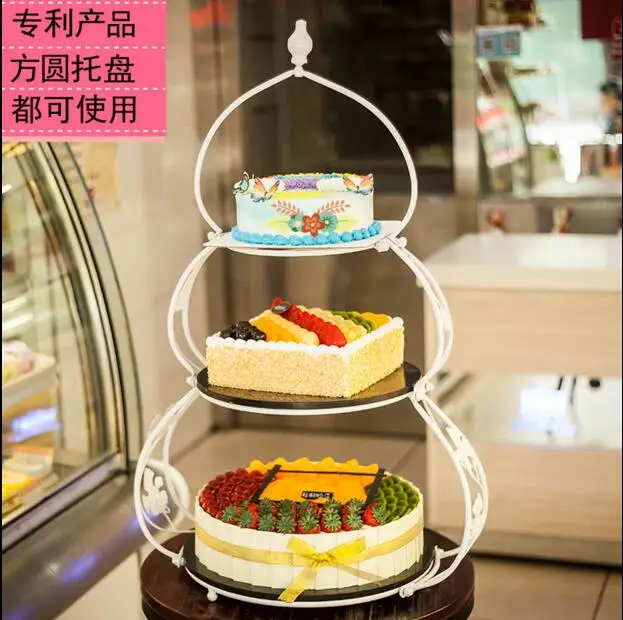 

European three layer iron cake shelf
