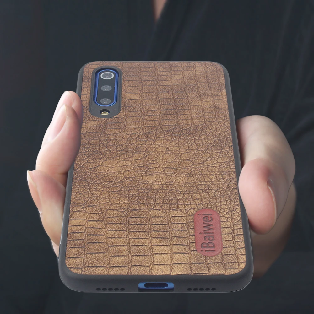Чехол с крокодиловым узором для Xiaomi Mi 9 SE роскошный кожаный чехол из ТПУ и ПУ