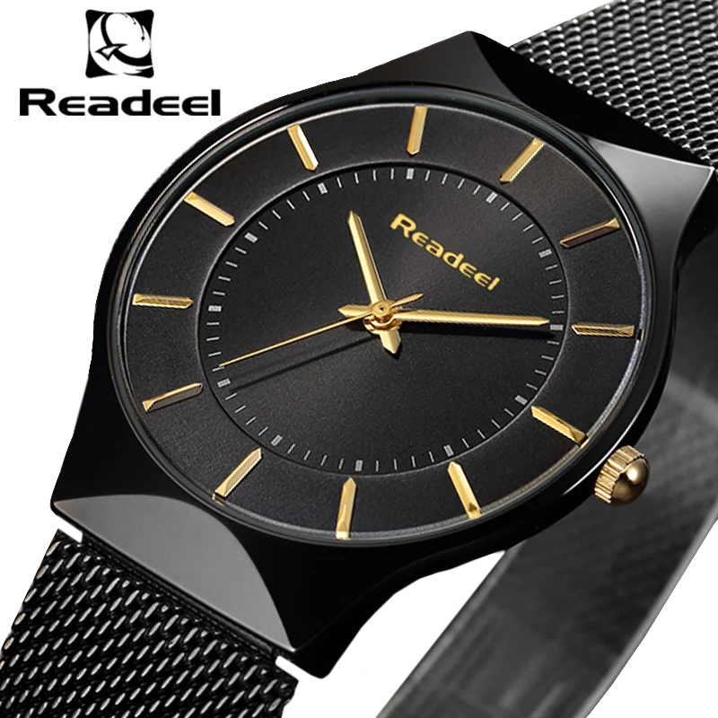 Мужские кварцевые часы Readeel модные классические спортивные ультратонкие из