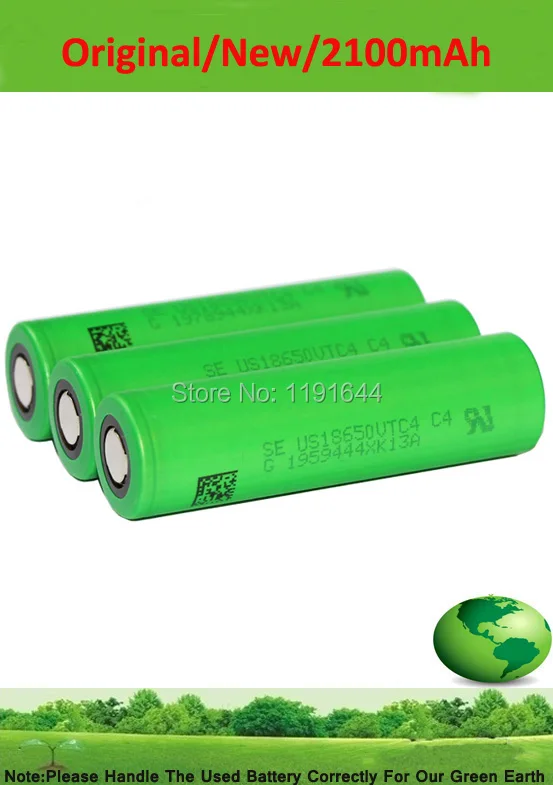 6 шт./лот 3,6 V 18650 US18650 VTC4 2100mAh высокий расход 30A разрядный Аккумулятор для sony