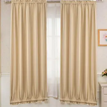 

2 Colors Modern Blackout Curtain Solid Color Sunshade Cloth French Curtain For Living Room Bedroom Curtains