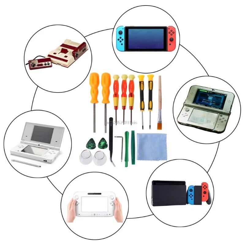 17 в 1 крестовая отвертка Набор инструментов для ремонта игровой бит полная безопасность для nintendo Switch JoyCon wii NES SNES DS Lite GBA Gamecube