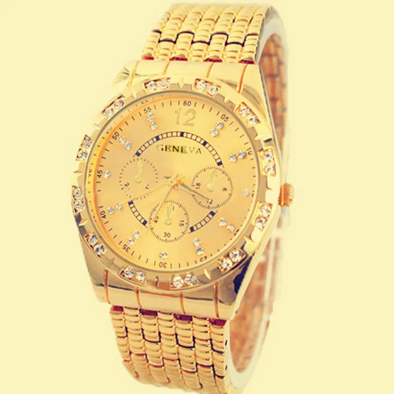 

Luxury brand Men watches gold Stainless Steel Luxury Men Diamond Metal Band Analog Quartz Fashion Wrist Watch