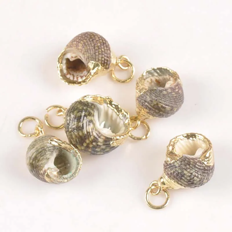 

5pcs 18-19mm Natural Spiral Sea Shells Gold Plated For Handmade DIY Pendant Nautical Shell Craft Home Accessories tr0155x