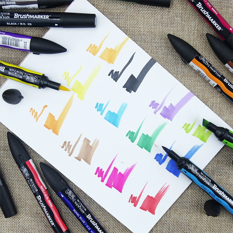 Маркер Winsor & Newton ручки краски на спиртовой основе быстросохнущие черные серые