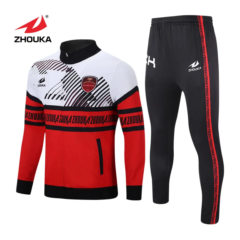 

Customized Design Your Own Tracksuit Sport Soccer Football Uniform France 100 Polyester Men Boys Soccer Jersey Jogging Suit