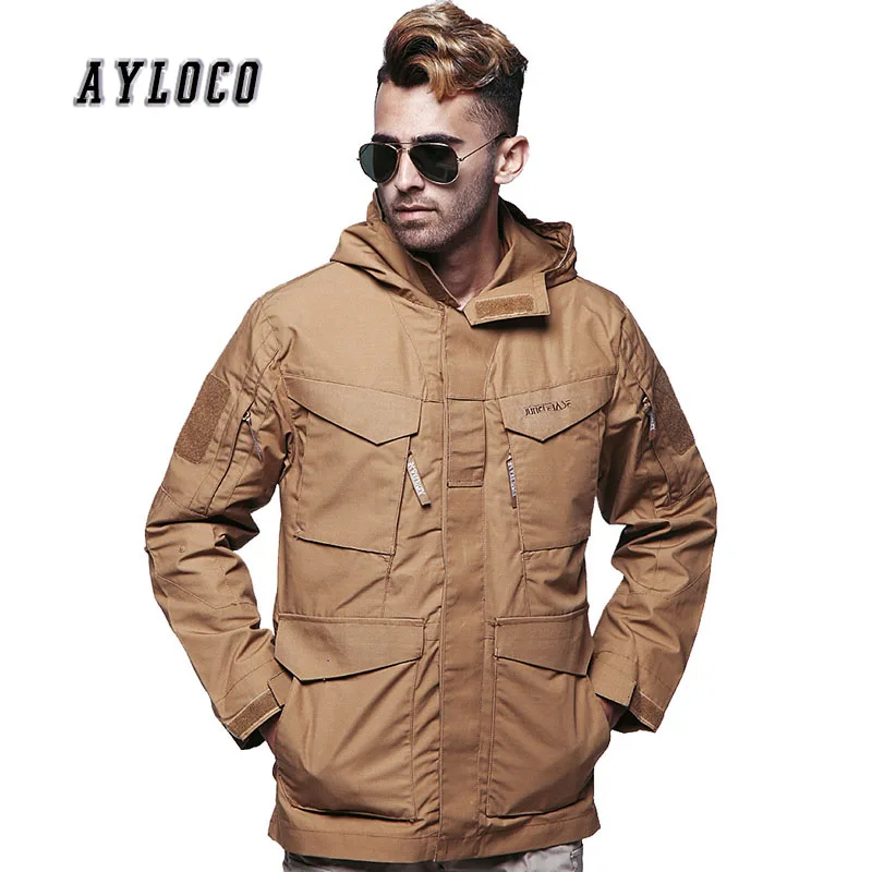 

New M65 Waterproof Military Pilot Tactical Jackets Men Windbreaker Hoodie Outwear Field Jacket Male Hooded Pocket Army Coat
