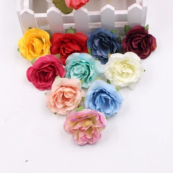 10pcs Silk Rose Head High Quality Artificial Flower Home Wedding Decoration DIY Wreath Handrail Handicraft Craft Fake Flower