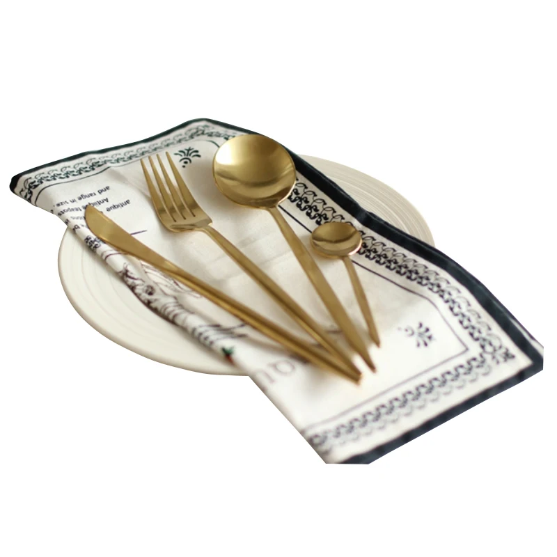 golden Western knife and fork spoons (8)