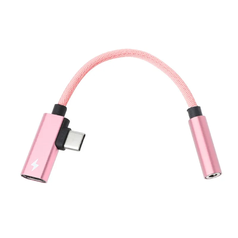 USB 3,1 Тип C до 3,5 мм наушники адаптер зарядный кабель Музыка Аудио Адаптер сплиттер конвертер 3 в 1 тип-c - Цвет: RoseGold