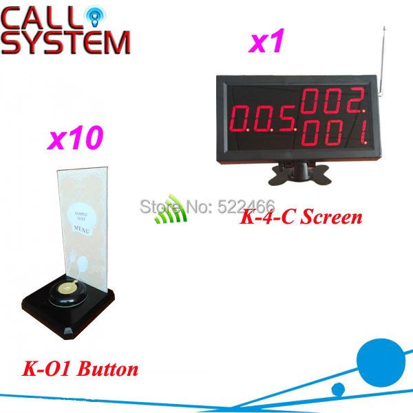 

Customer Paging System for restaurant services with 10 table call button and 1 number display, shipping free