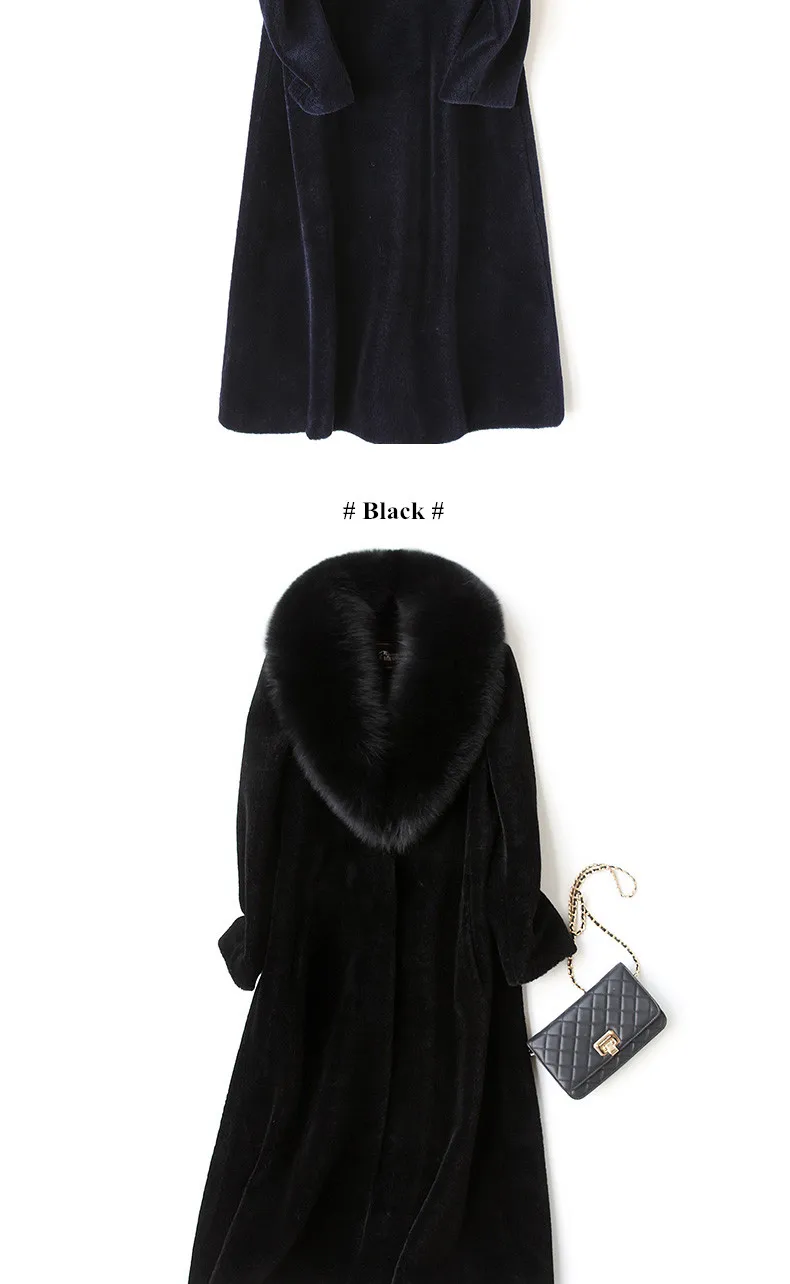 Discount AYUNSUE Women Winter Sheep Shearling Fur Coat Large Natural Fox Fur Collar Long Warm Real Fur Coats Genuine Wool Jackets 17030 10 Discount AYUNSUE Women Winter Sheep Shearling Fur Coat Large Natural Fox Fur Collar Long Warm Real Fur Coats Genuine Wool Jackets 17030 10