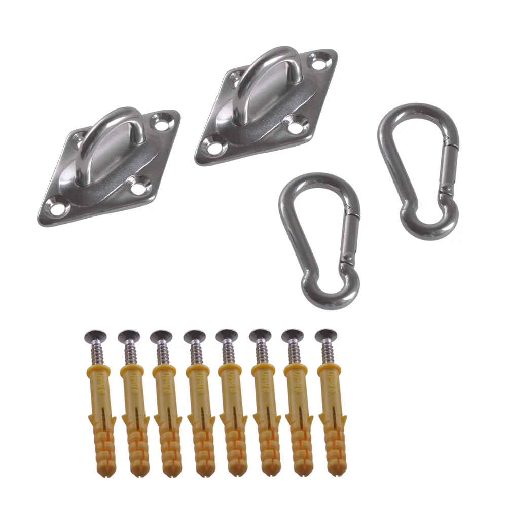 

Triangle 304 Stainless Steel 60x35MM U Design Hook M5 Ceiling Hook &Spring Buckle with Self-tapping Screws Set of 8