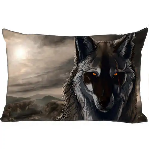 Best наволочки на заказ WOLF(19)@ bedroom Home Rectangle наволочка на молнии(одна сторона)@ 181205-05-03-157 - Цвет: Pillowcase