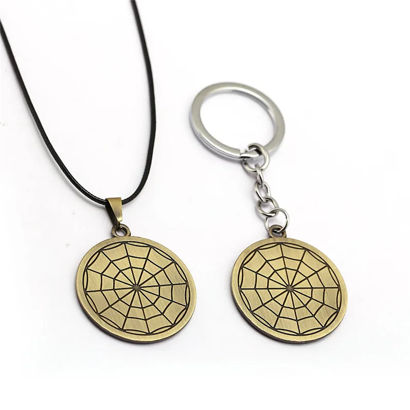 Anime Hunter x Hunter Keychain KURORO Spider Logo Key Ring Metal Pendant Collar Kolye llavevos Chaveiro Jewelry Men Gift HF12799 Anime Hunter x Hunter Keychain KURORO Spider Logo Key Ring Metal Pendant Collar Kolye llavevos Chaveiro Jewelry Men Gift HF12799