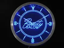 nc0298 Beauty Salon Shop Neon Sign LED Wall Clock