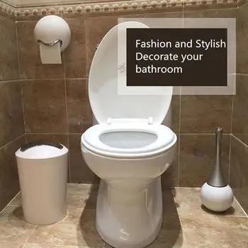 

Bathroom Toilet Compact Toilet Brush Creative Toilet Cleaning Brush Set with Stainless Steel Base