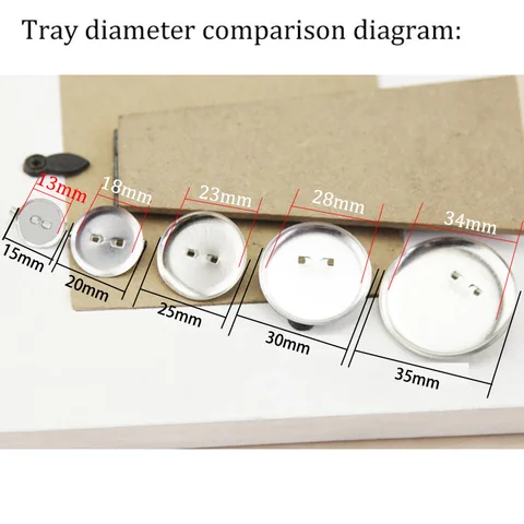 Brooch Base with Clip and Safety Pin Cabochon Blanks Trays Cameo Cabochon Base Setting Supplies For DIY Jewelry Making