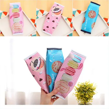 

PU Leather Pink Macaron Pencil Case for Girls Blue Chocolate Cracker Pen Bag for Boys Office School Storage Case Kid Gift