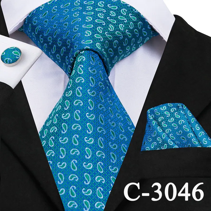 C-3046 C-3176, Шелковый тканый мужской галстук, серый, серебристый, новинка, в полоску, одноцветные, Hanky, запонки, набор, 8,5 см, Классический Бизнес, Свадебный кармашек, квадратный галстук - Цвет: C-3046
