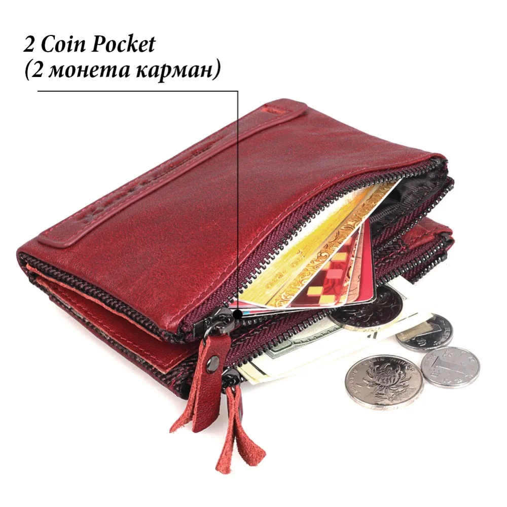 KAVIS 100% Genuine Leather Vintage Small Women Wallets Female Womens Wallet Zipper Design With Coin Purse Pockets Mini Walet KAVIS 100% Genuine Leather Vintage Small Women Wallets Female Womens Wallet Zipper Design With Coin Purse Pockets Mini Walet