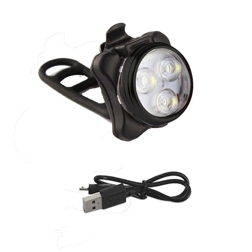 

Bicycle Cycling Bike Head Front Rear Tail 3 LED light USB Rechargeable 4 mode