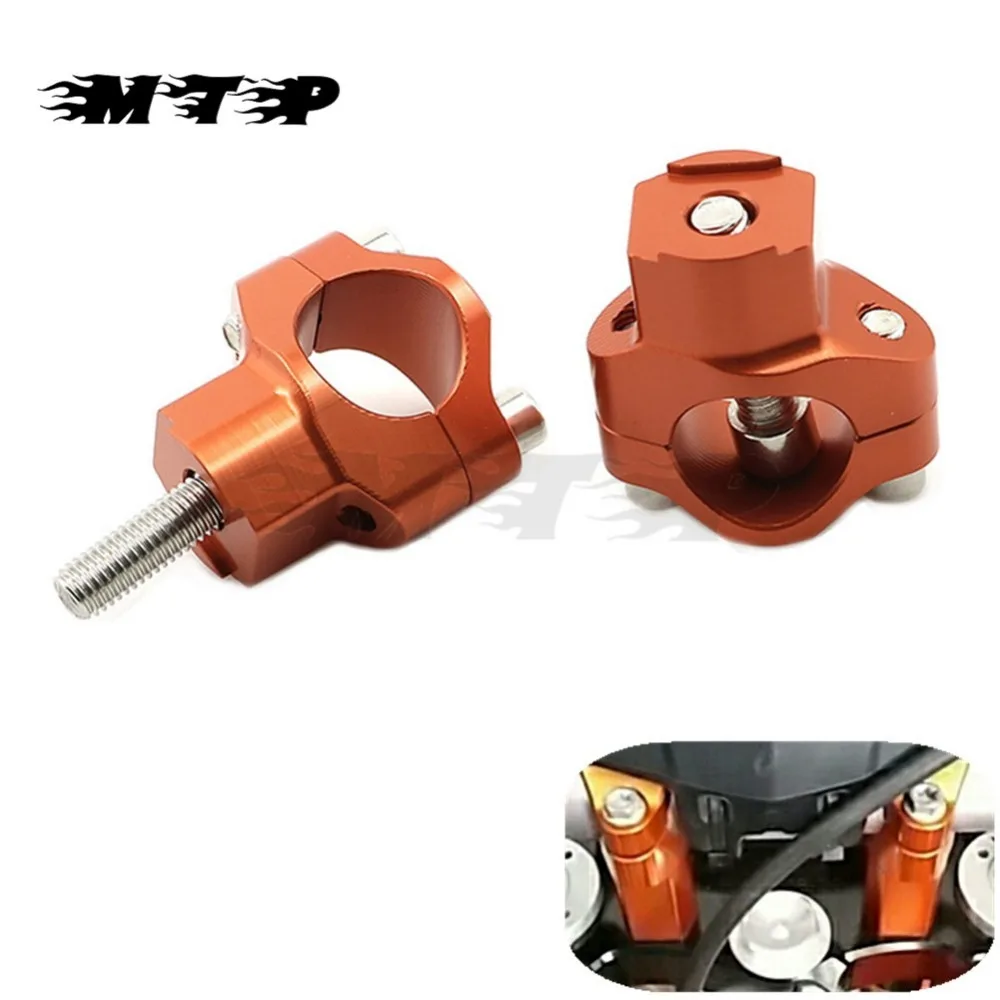 

CNC Handlebar Riser Fat Handle Bar Mount Clamp For KTM 1 1/8" 125-530 Motocross SX SXF EXC XCW XCFW EXCF 250 350 450 525 10-16
