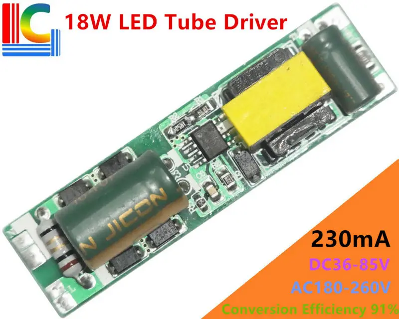 9W 14W 18W LED Tube Driver DC 36 85V 230mA Power Supply 180V 260V 0.6M