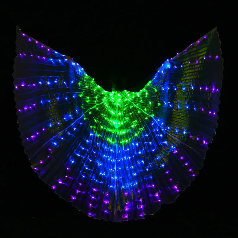 2018 Colorful Belly Dance Performance Costume LED Wings Dance Accessories Girls LED Wings Costume LED Butterfly Wings With Stick