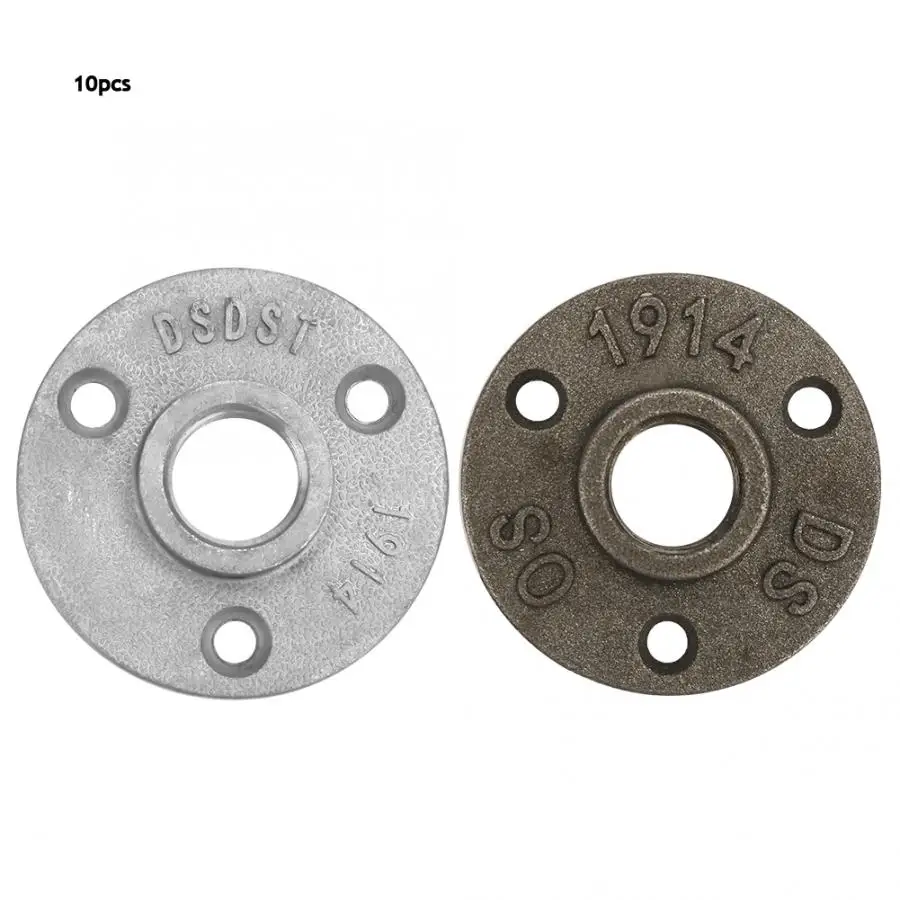 

10pcs Alloy/ Cast Iron 3 Holes 65mm DN15 Flange Pipe Base Thread Floor Flange Loft Base 3 Holes DSDST