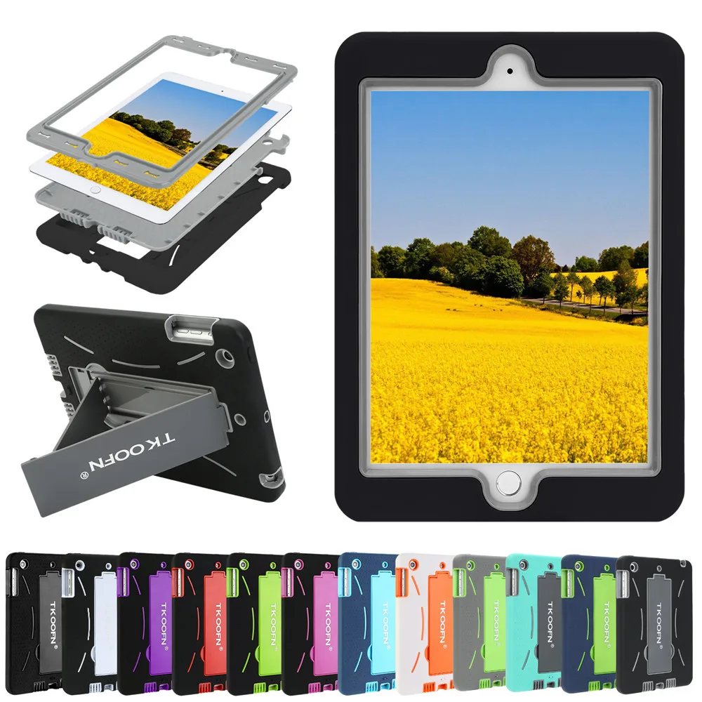 

For ipad Mini Case Heavy Duty Cover Shockproof Tablet Silicone Hard Case Stand Case For ipad mini 2 case ipad mini 1 Cover