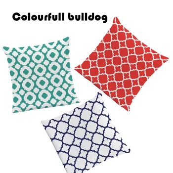 

Quatrefoil Stripe Red Cushion Cover Geometry Black And White Pillowcase Pink Blue Fairy Car For Sofa Throw Pillow 45X45Cm Velvet