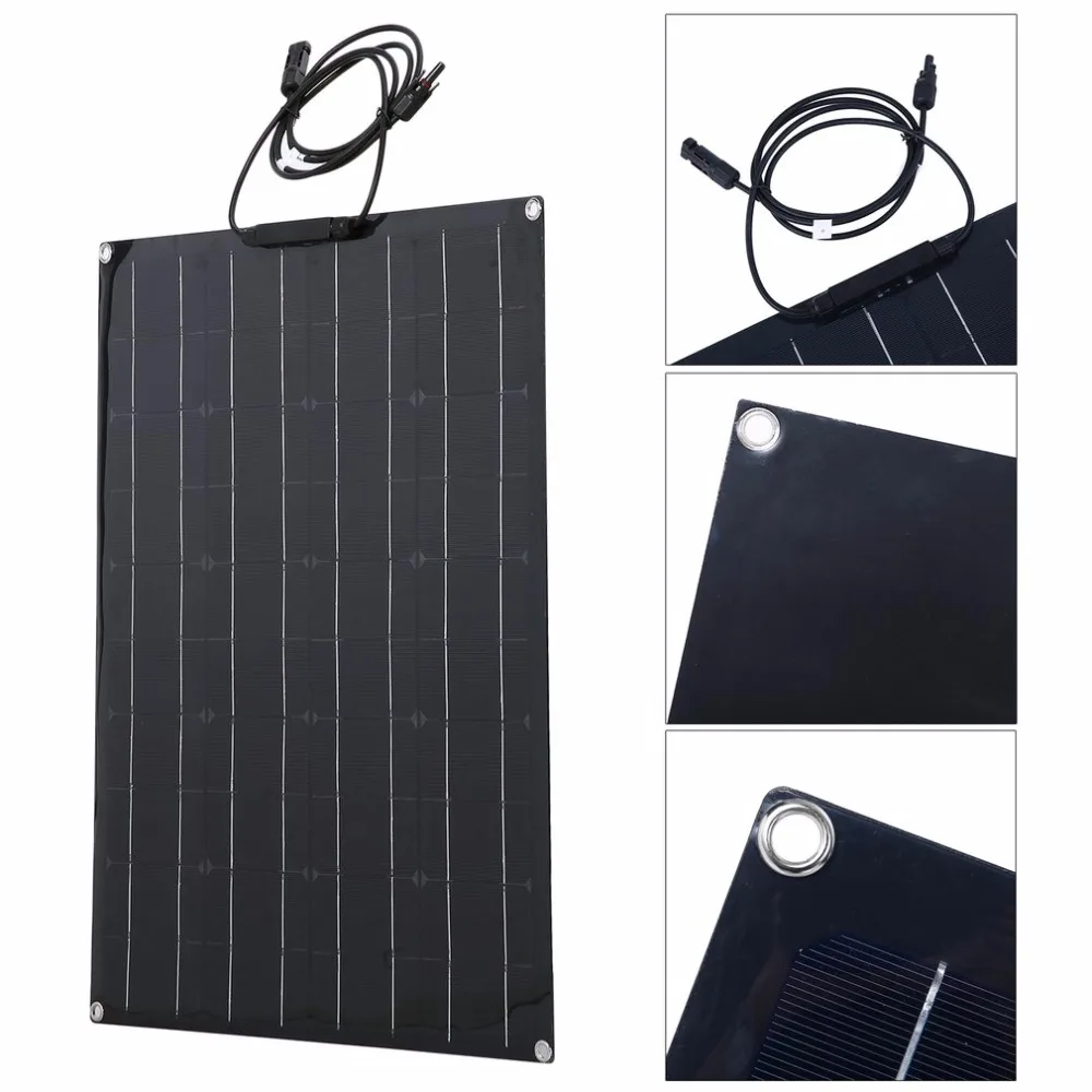 

80W Monocrystalline Flexible Solar Panel Compact Size Ultra Thin Outdoor Solar Charging Device Camping Power Supply For RV Boat
