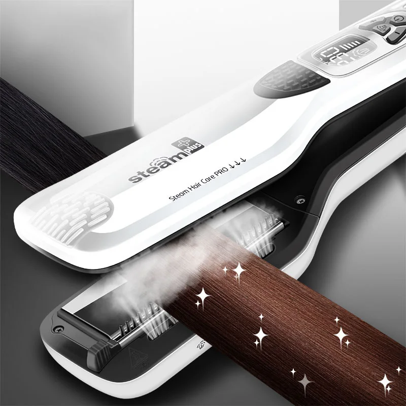 

Professional Steam Hair Flat Iron Vapor Spray Hair Straightener Brush Hair Straightening Electric Steam Straightener Styling