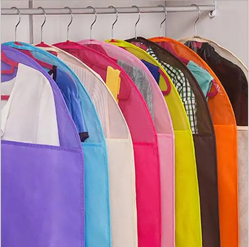 2pc Non Woven Garment Bag Dust Cover Clothes Bag Suit Cover Clothes Wedding Dress Bag Dust Cover Home Organization