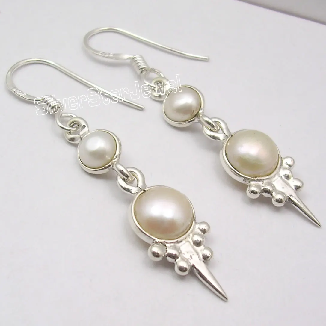 Silver FRESH WATER PEARL Nice Dangle Earrings 4.4CMdangle earrings