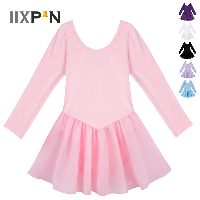 

IIXPIN Kid Girls Ballet Dress Long Sleeve leotard Ballet Dancer Leotard Dress ballet tutu gymnastics leotard For Girls ballerina