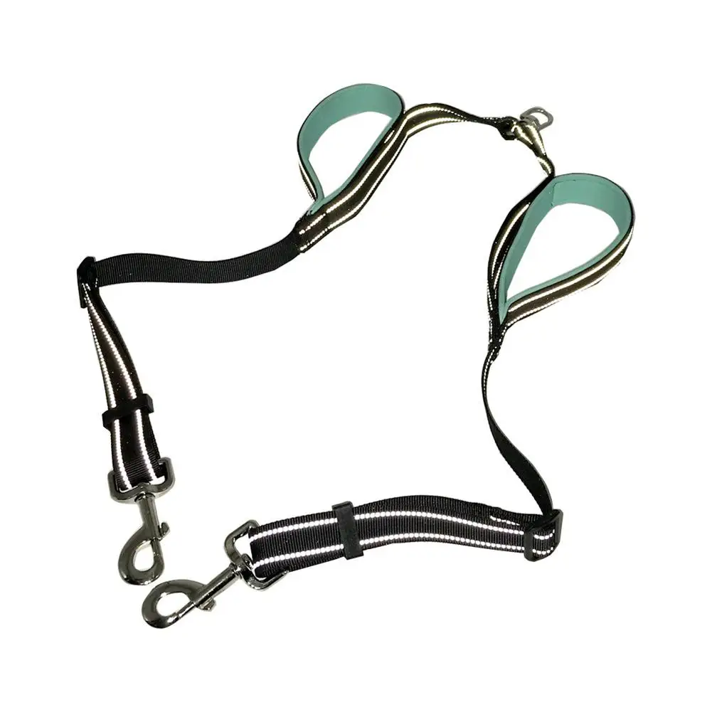 Improved Pet double Traction rope dog leash nylon reflective one drag