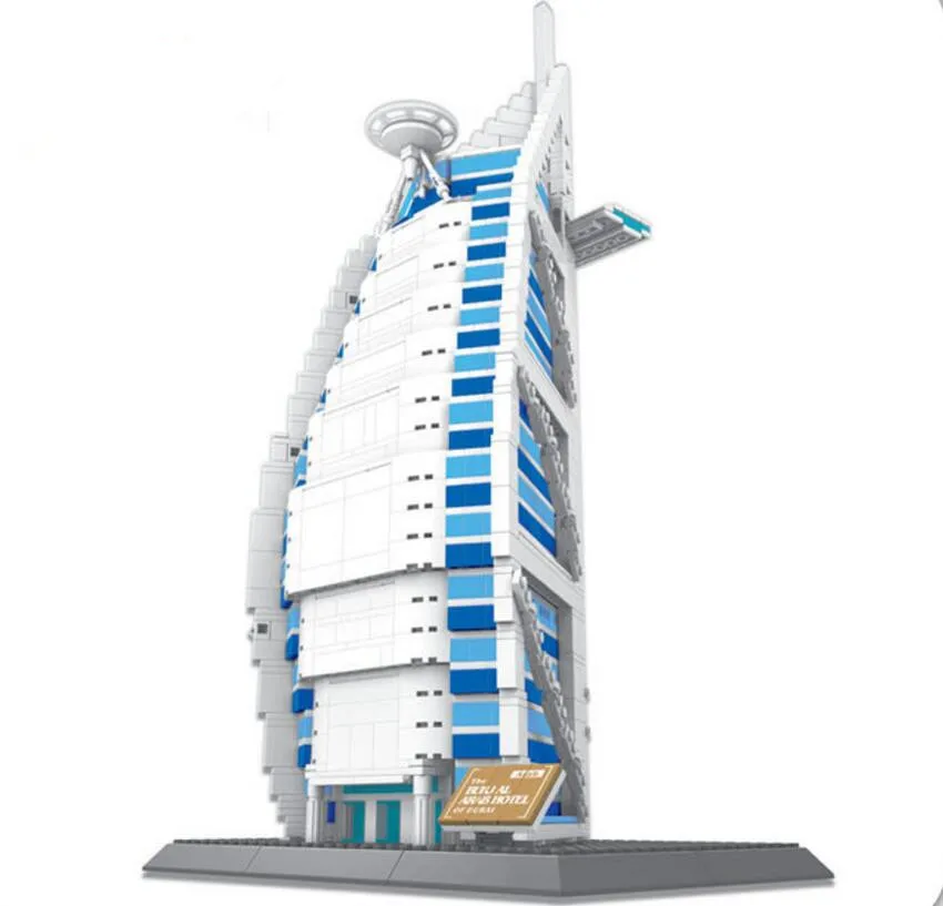 Wange 8018 знаменитая архитектурная серия The Burj Al Арабская Модель Набор строительных