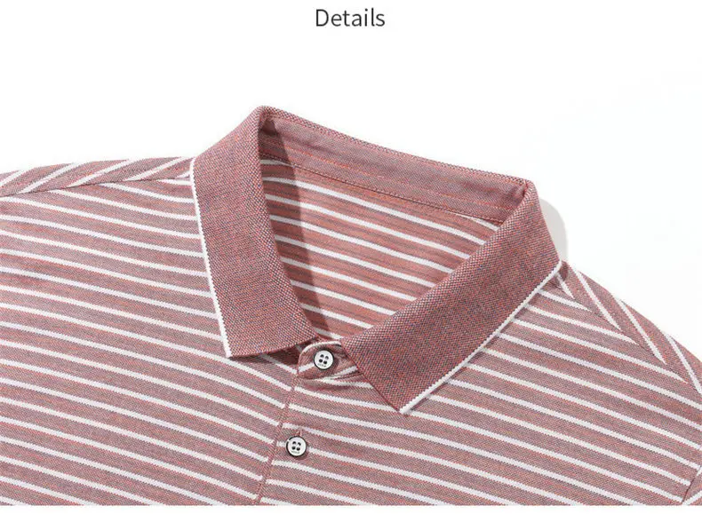 Striped Polo Male Men Polos Quality Cotton Knitted Summer Short Sleeve Sweater Pullover Trun-down Collar Fashion Polo MuLS Brand 11