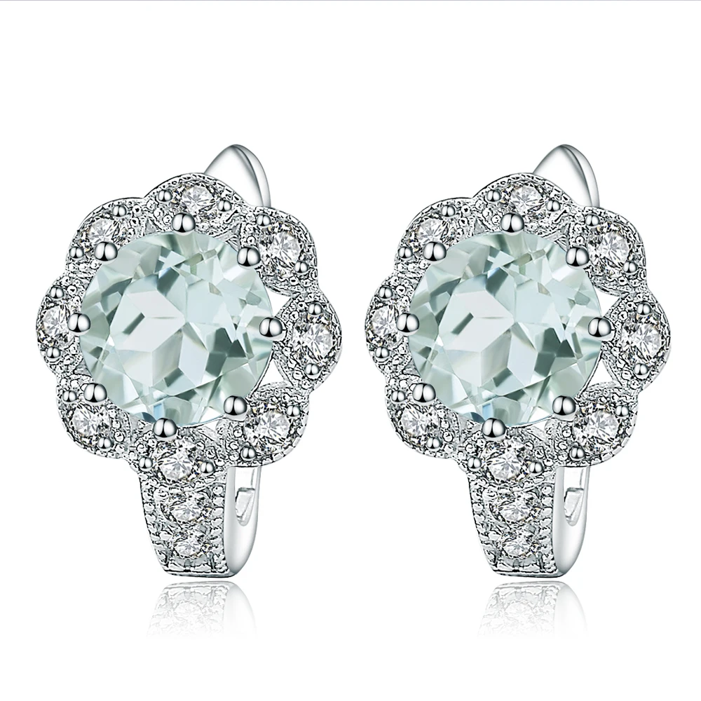 GEM'S BALLET 2.52Ct натуральное зеленое Помолвочное кольцо с аметистом, серьги из 925 пробы серебра с драгоценным камнем, серьги-гвоздики для женщин, хорошее ювелирное изделие