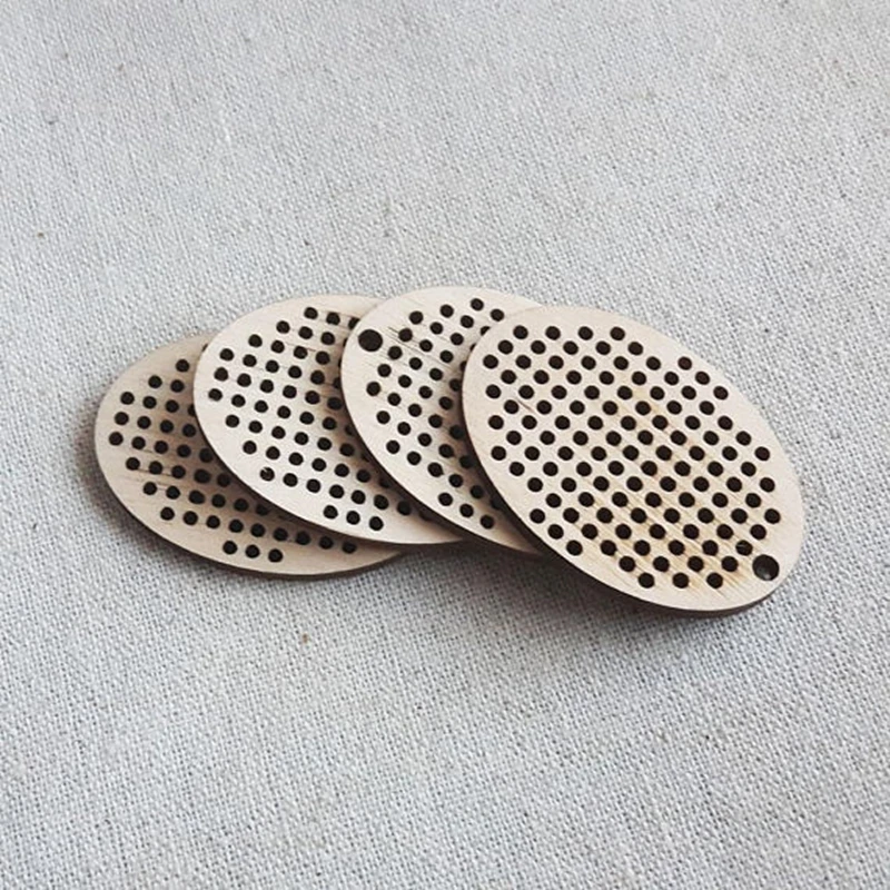 50 pcs  oval blank cross stitch Diy wood ornament