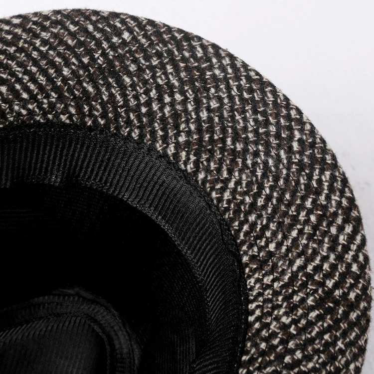 Джазовая шляпа шерстяная текстура Европейский стиль Рыбацкая шапка мужская европейская ткань мягкая мужская шляпа C917