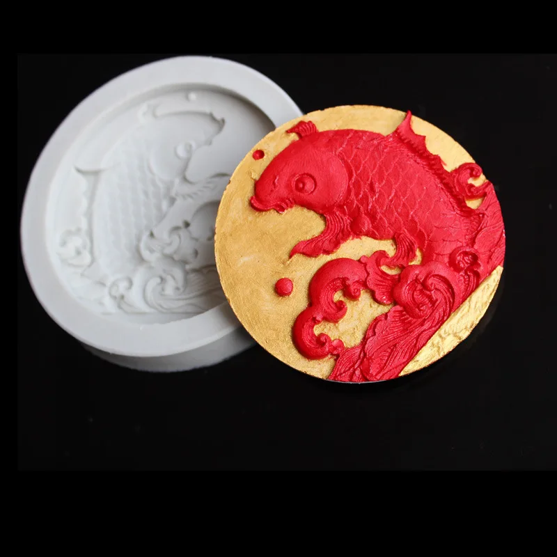 

Red Koi Silicone Mould DIY Fondant Cake Mould Chocolate Fudge Dry Pez Mould Jewelry Decoration Mould