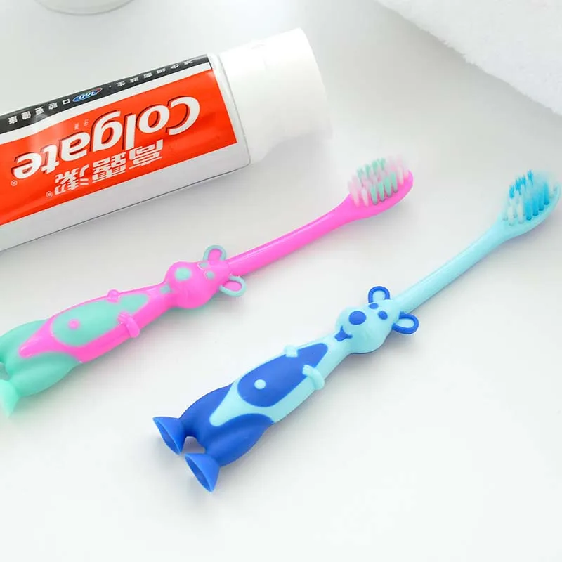 2Pcs Cartoon Dinosaur Shape Children Kids Toothbrush Safe Health Children's Tooth Brush Suction With Stand Oral Care Tool 2Pcs Cartoon Dinosaur Shape Children Kids Toothbrush Safe Health Children's Tooth Brush Suction With Stand Oral Care Tool