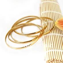 Fashion Tian Gang Jewelry 5PCS Lot Shiny Gold Plate Stainless Steel Round 68MM Bangle Bracelet Jewelry